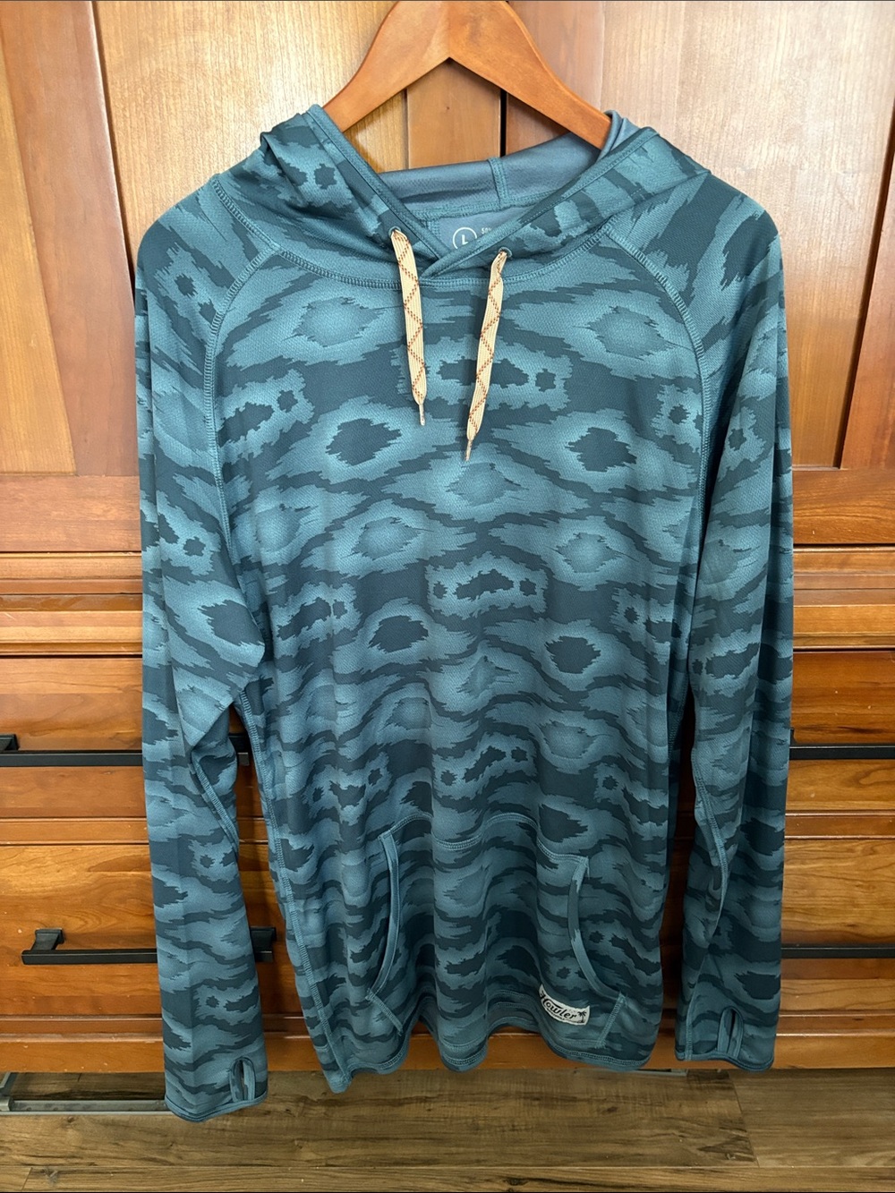 Howler Brothers Men's Teal & Dark Teal Hooded loggerhead hoodie